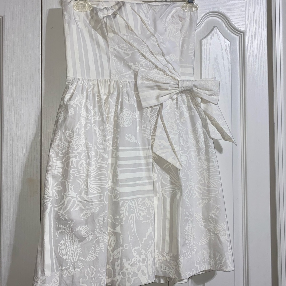Lilly Pulitzer white strapless Henrietta dress (S)